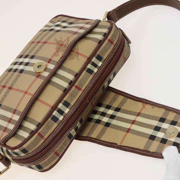 Burberrys Nova Check Shoulder Bag PVC Leather Beige Auth mr265 - Picture 7 of 16